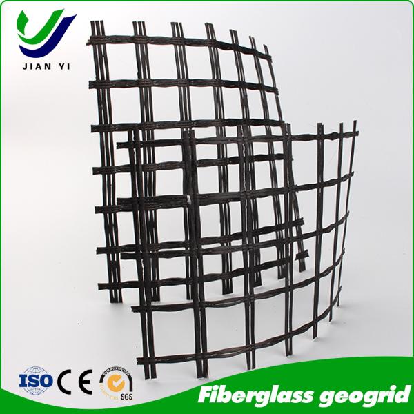High tensile strength and Small elongation Fiberglass geogrid for Roadbed
