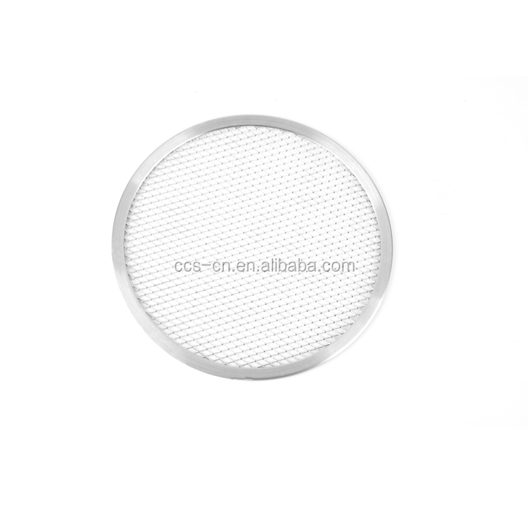 commercial 11 inch round mesh pizza tray perforated pizza pan aluminum pizza screen