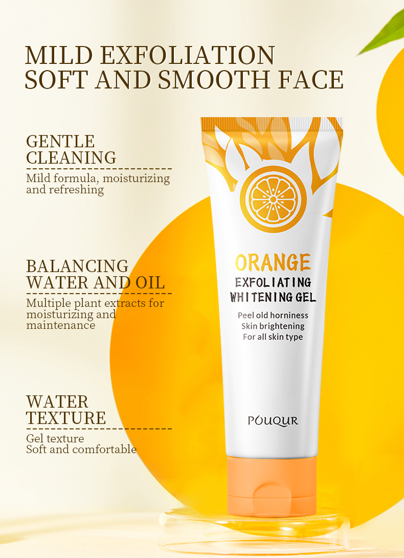 Custom Skin Care Orange Face Cleanser Peeling Gel Moisturizing Cleansing Exfoliating Dead Skin Removal Face Wash Gel