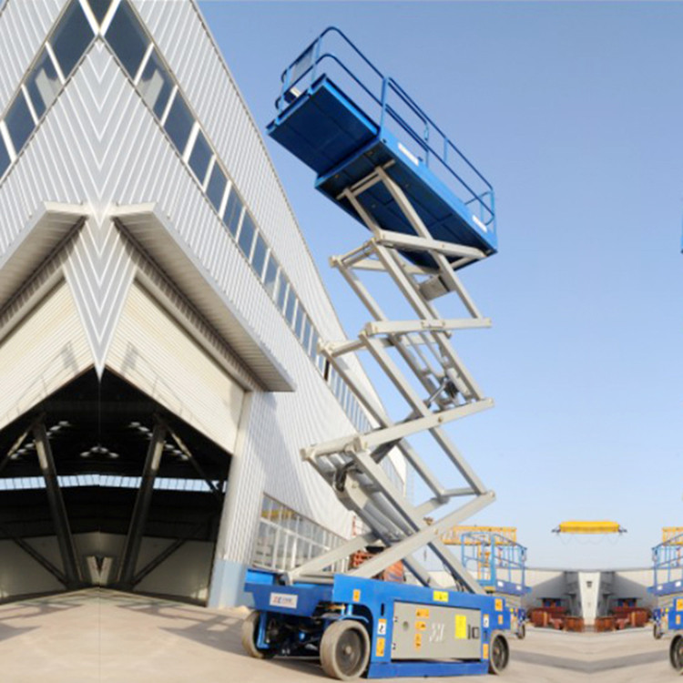 Battery Driven Scissor Lift Platform Self Propelled 230kg / 300kg Rate Loading