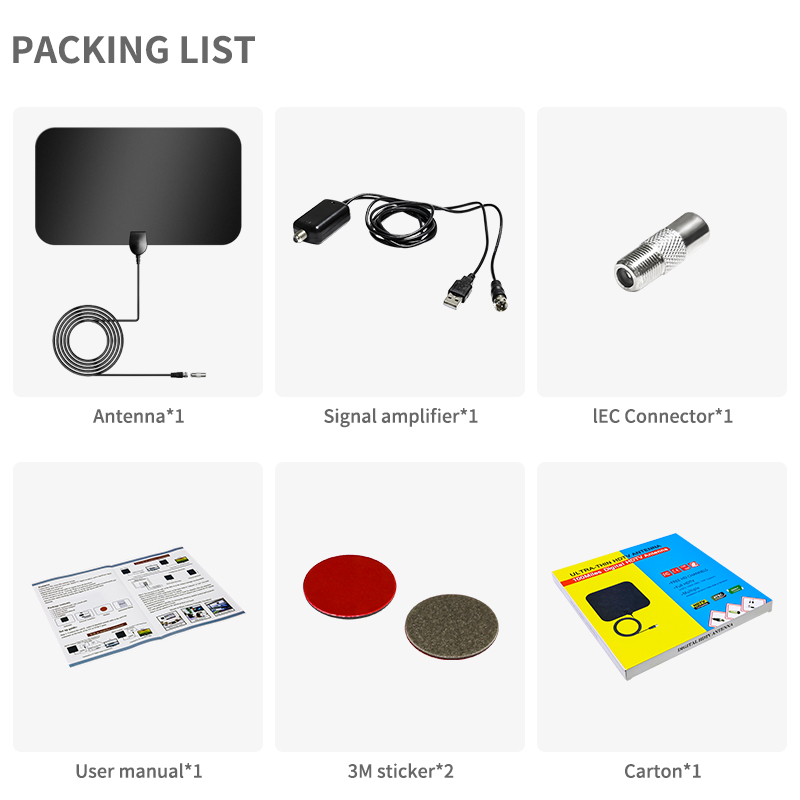 35mm Indoor Satellite Amplifier Signal Booster TV Antenna with 50 Ohm Input Impendence