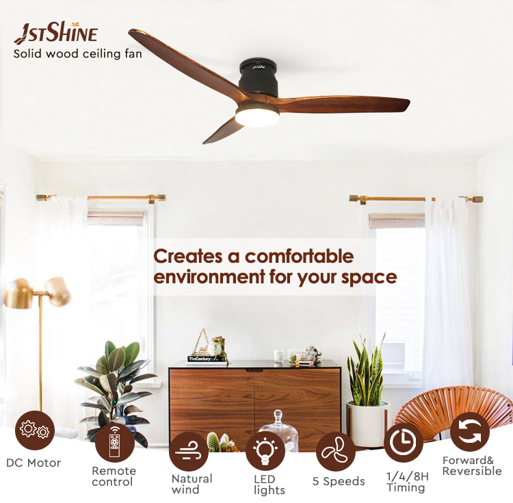 Low Ceiling Smart Control Energy Saving LED Lighting Ceiling Fan Modern Design 2- 1stshine
