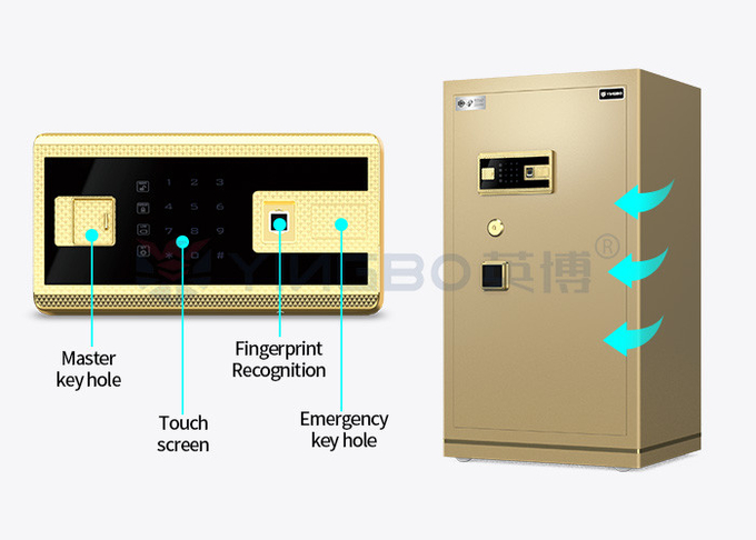 Dual Alarm Fingerprint Key Operated Luxury Safe Box For Office Security YB/N7-100