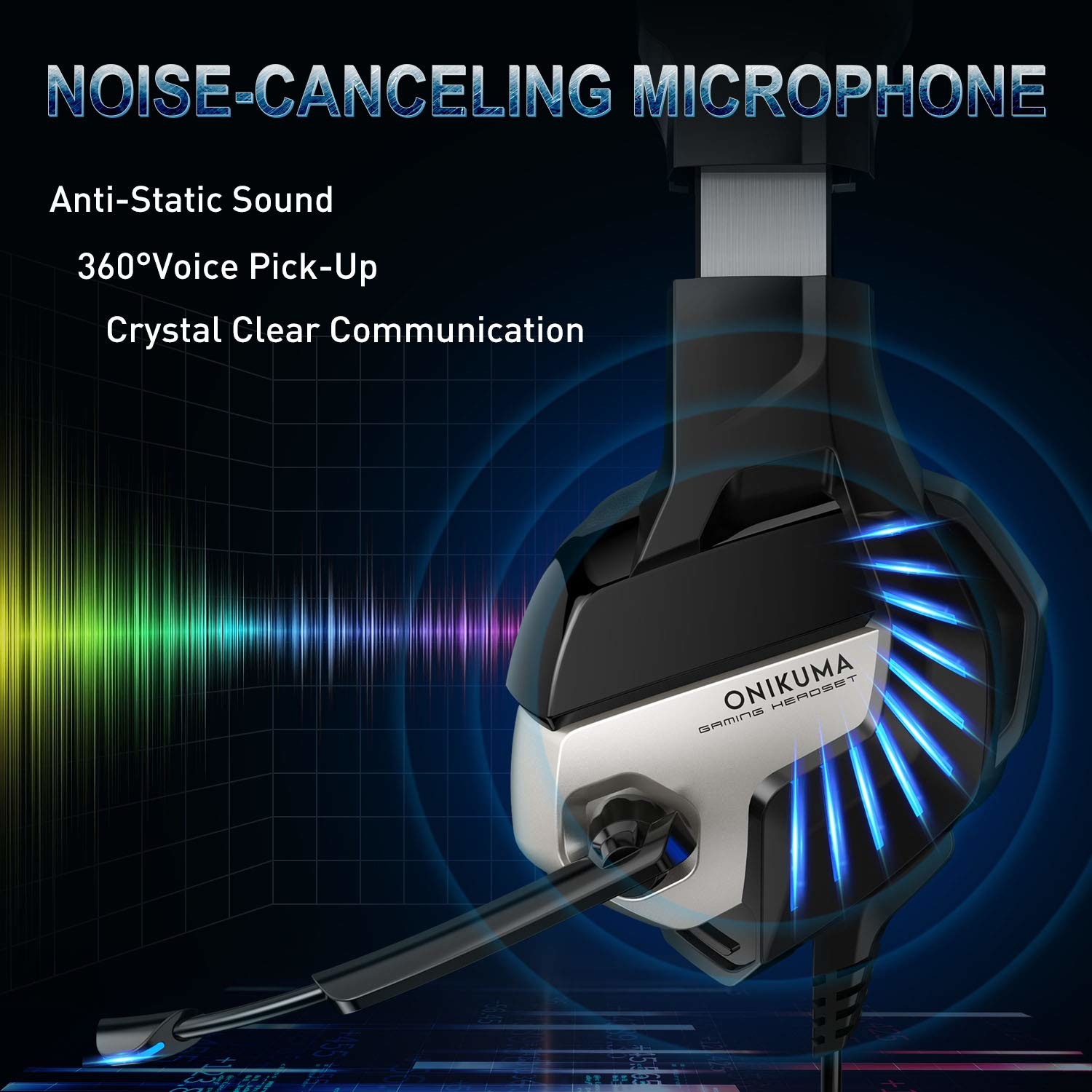 PS4 PC 20000Hz Onikuma K5 Pro Wired Gaming Headset