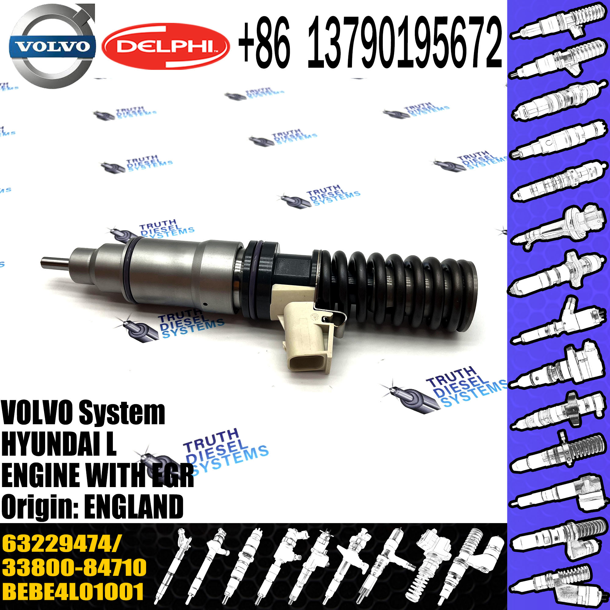 Excavator VOL Diesel Injector BEBE4C01001 VOL D12 EC210