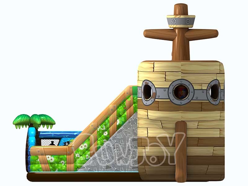 Pirate Ship 0.55mm Plato Inflatable Amusement Park For Kids