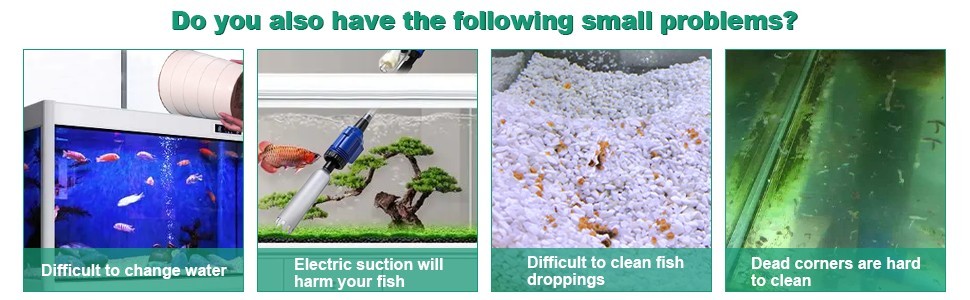 Plastic Fish Tank Gravel Cleaner Aquarium Siphon Vacuum With Algae Scraper Water Flow Controller