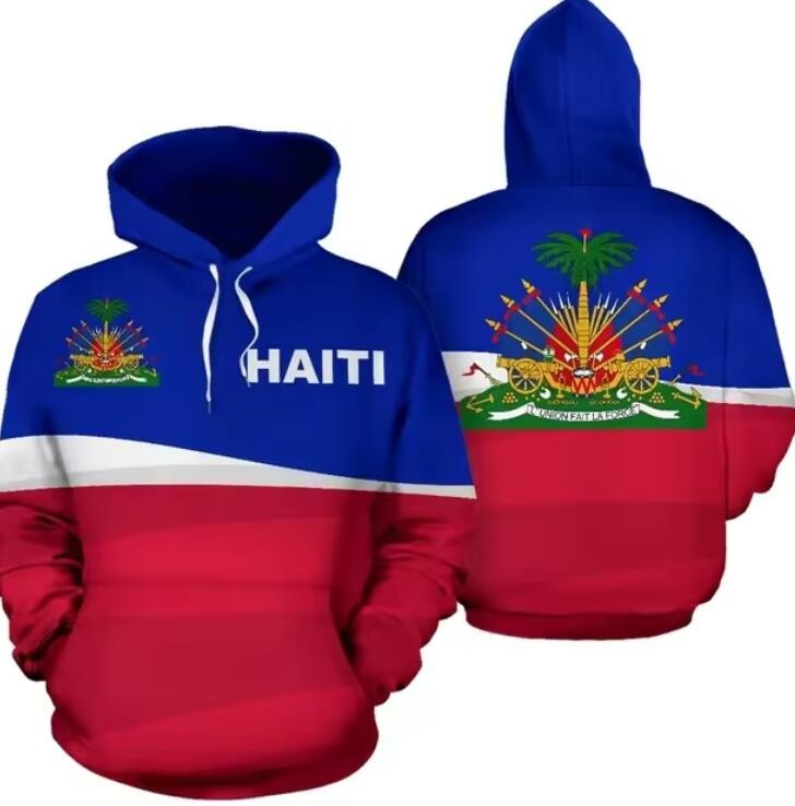 Custom Name Number Haitian Full Sublimation Sweatshirt Nation Flag Country Printed