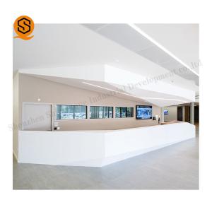  Acrylic Solid Surface Reception Desk Joint Invisible Semi Matt SGS Manufactures