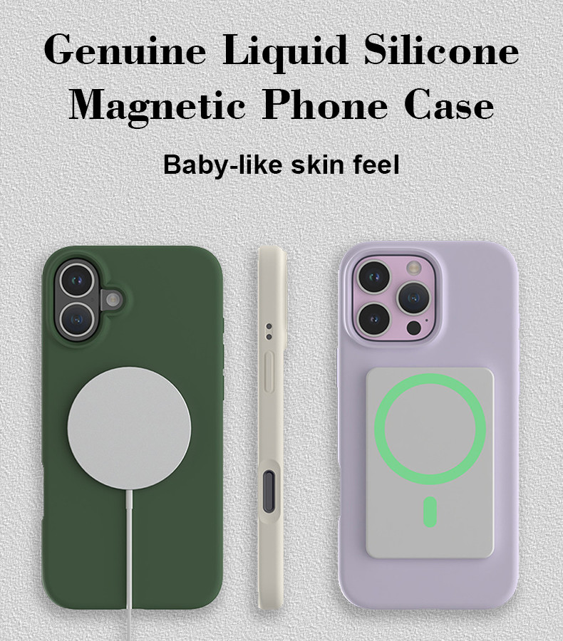 Magnetic Magsafe Liquid Silicone Mobile Phone Case For IPhone 16 15 14 Pro Max