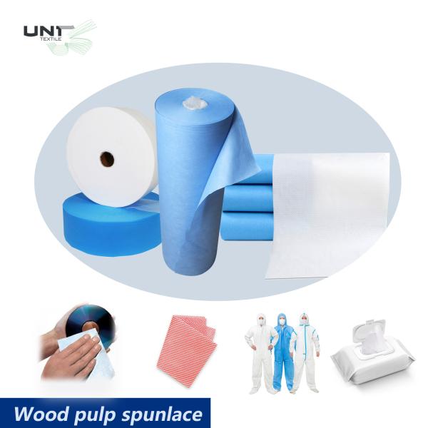 Eco Friendly Biodegradable Wood Pulp Spunlace Nonwoven Fabric 70% Polyester 30%