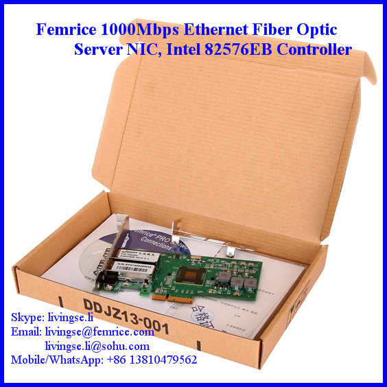 1000Mbps Dual Port SFP Slot PCI Express x4 Server Network Adapter (Intel 82576 Chipset)