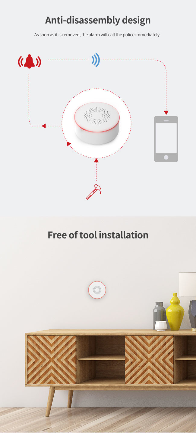 100db Wireless Alarm Siren 5V 1A Threatening Intruder Alerting Homeowner