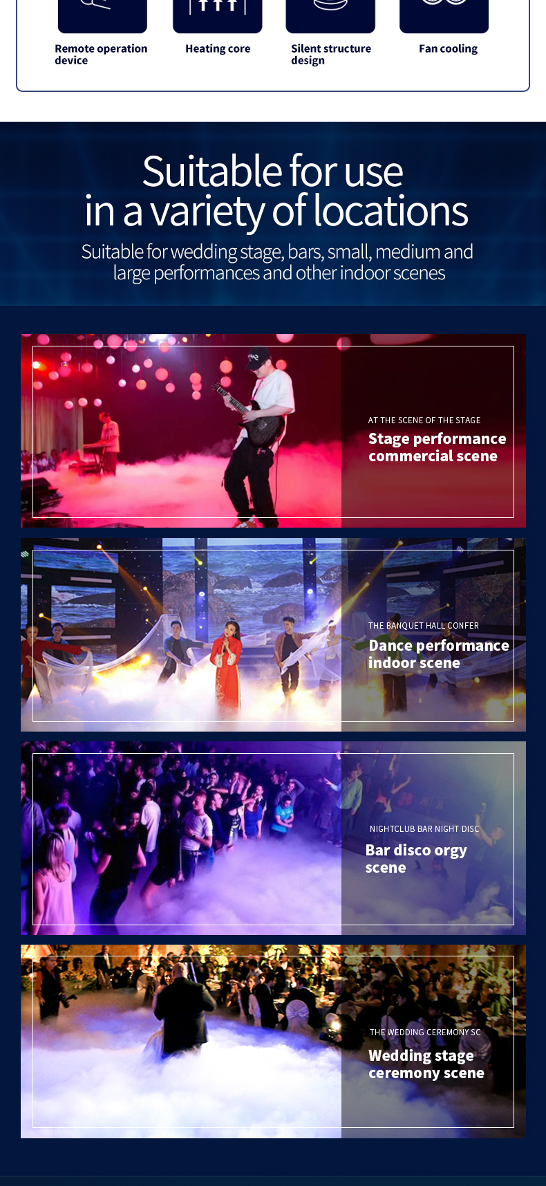 Concert Stage Equipment Wedding Stage 1200W/1500W Smoke Machine with Light Customized