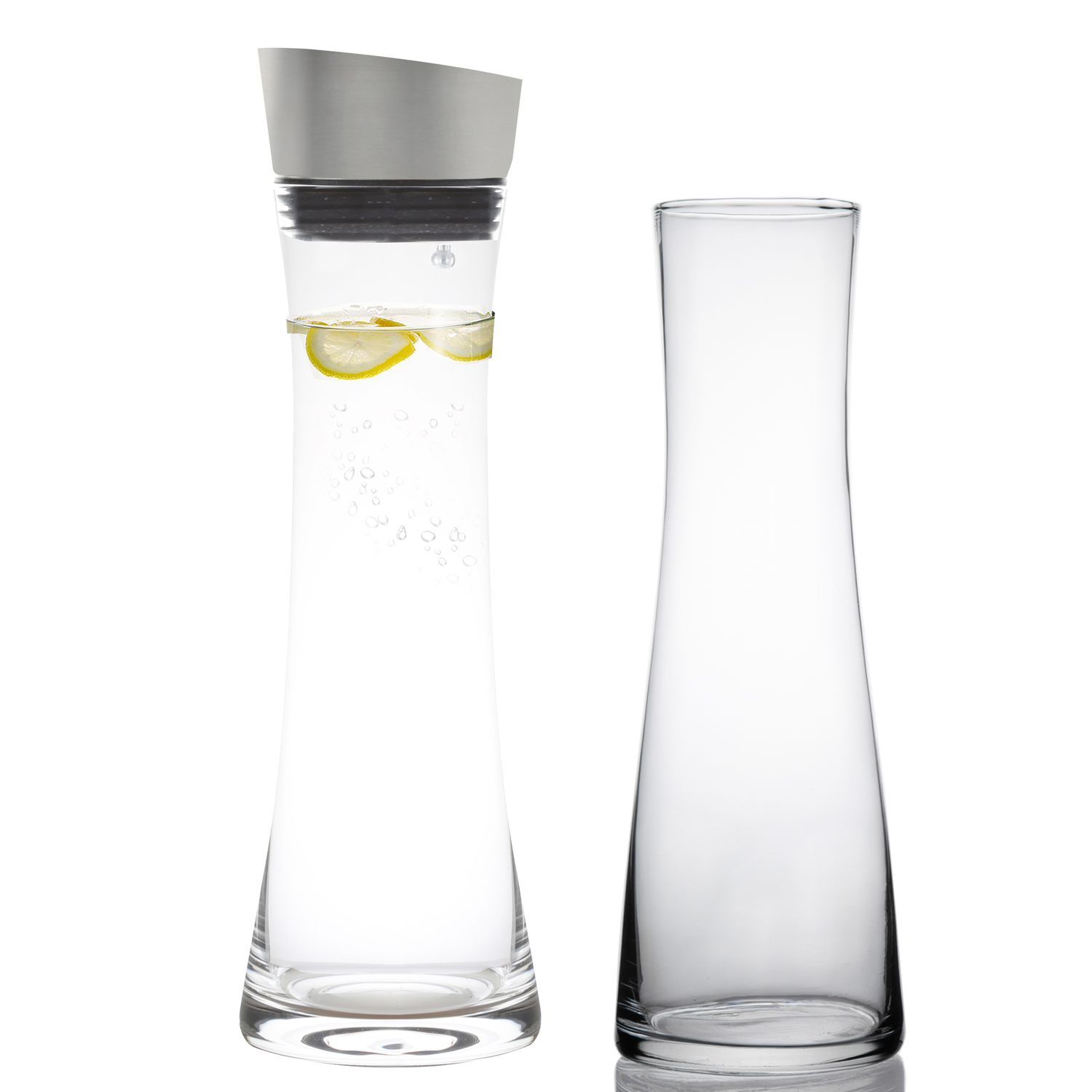 Lead Free Crystal High Quality Handblown Carafe Set with Stainless Steel Lid