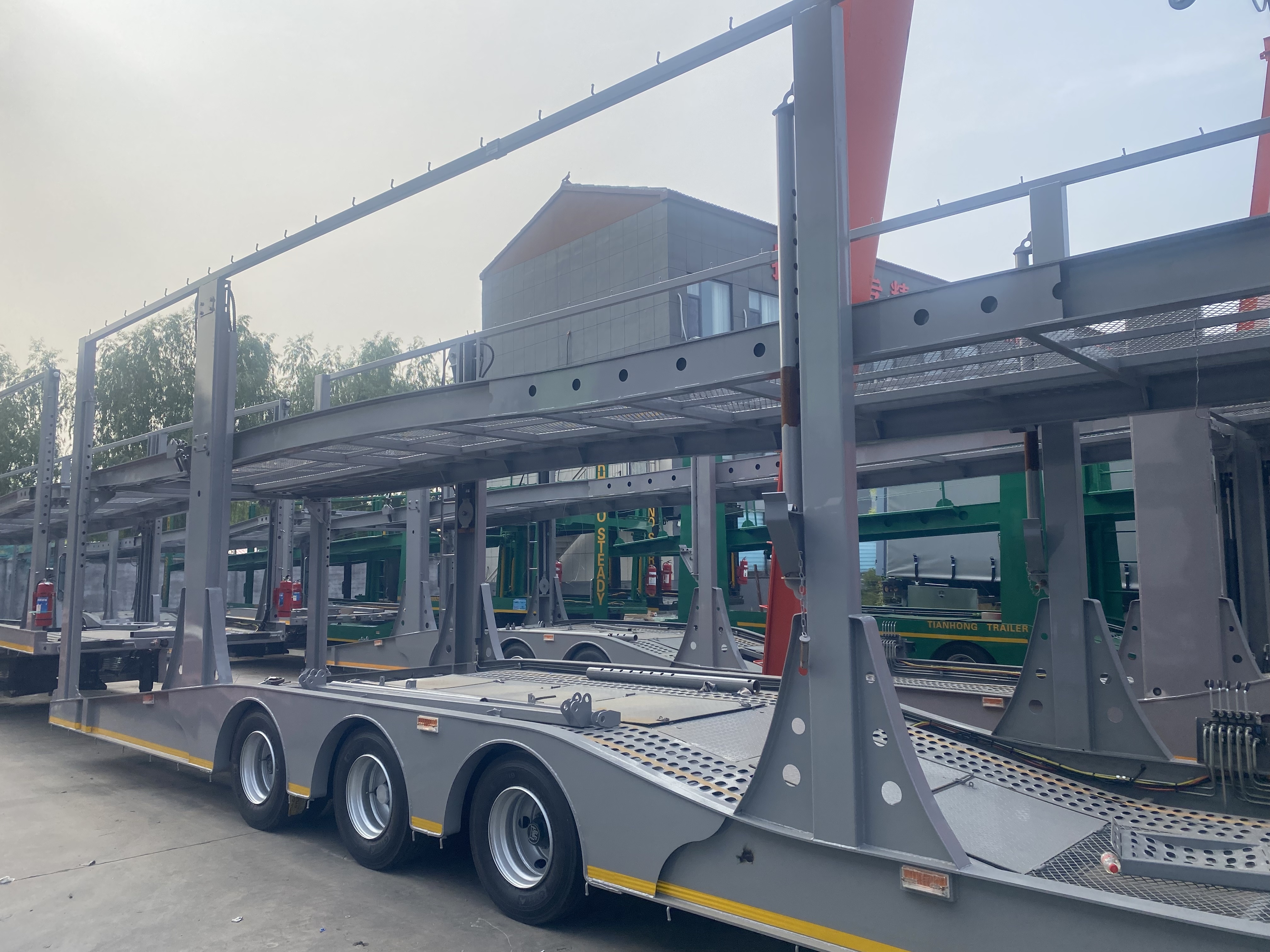 CIMC 2 or 3 Axles steel tow for 9 Car carrier hauler trailer sale semi trucks