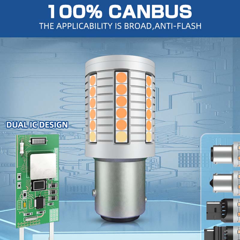 Dual Color Switchback Canbus P21w Led 1156 1157 7443 3157 T20 Led Auto LED Turn Signal Brake Light