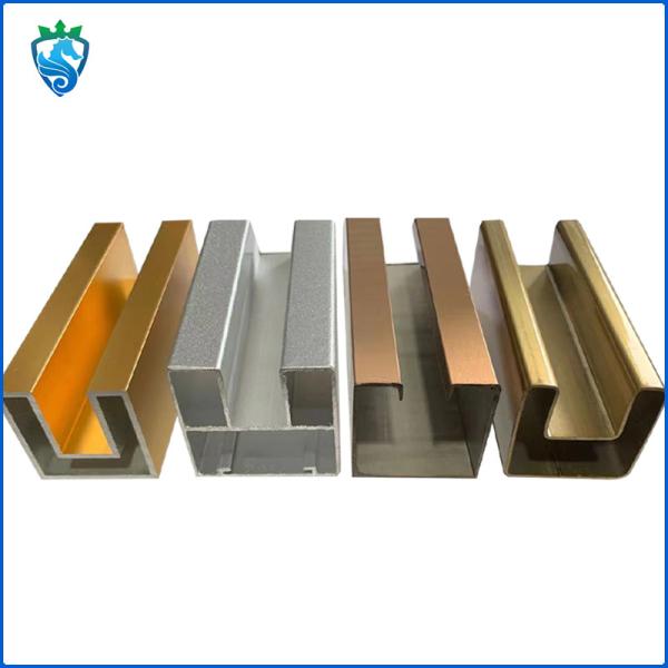 Aluminum Profile U-Groove Guide Rail Chute Glass Aluminum Handrail Architectural