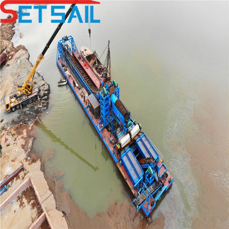 Chain Bucket River Gold and Diamond Mining Dredger for Congo