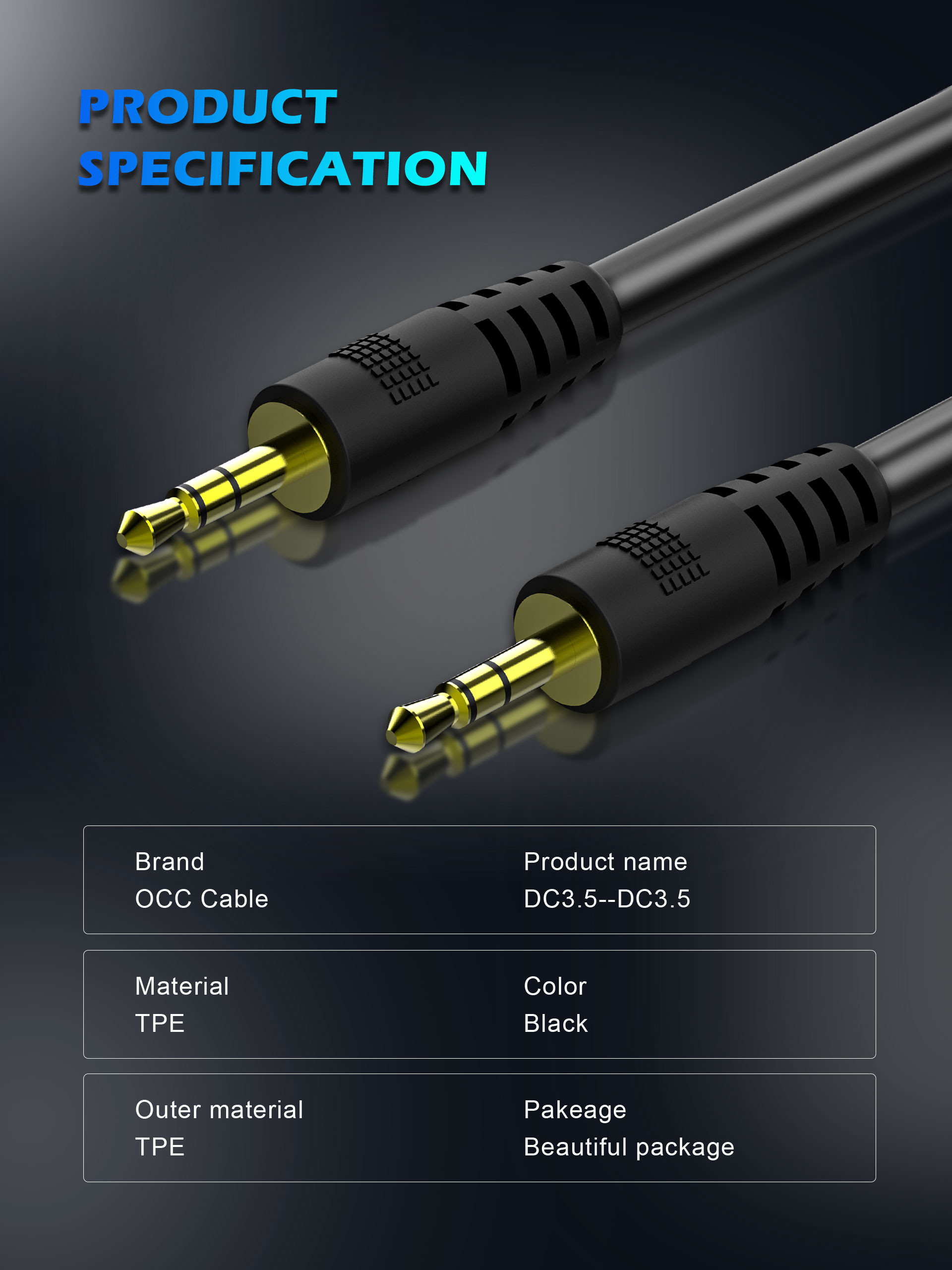 5 Feet 3.5 Mm Auxiliary Audio Cable , IPods Car Stereo Cable