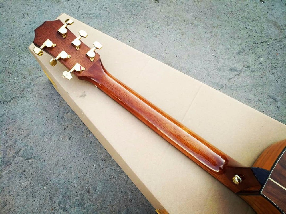 Custom shop guitar simulator sound single cut AAA koa acoustic electric guitar nice folk guitar