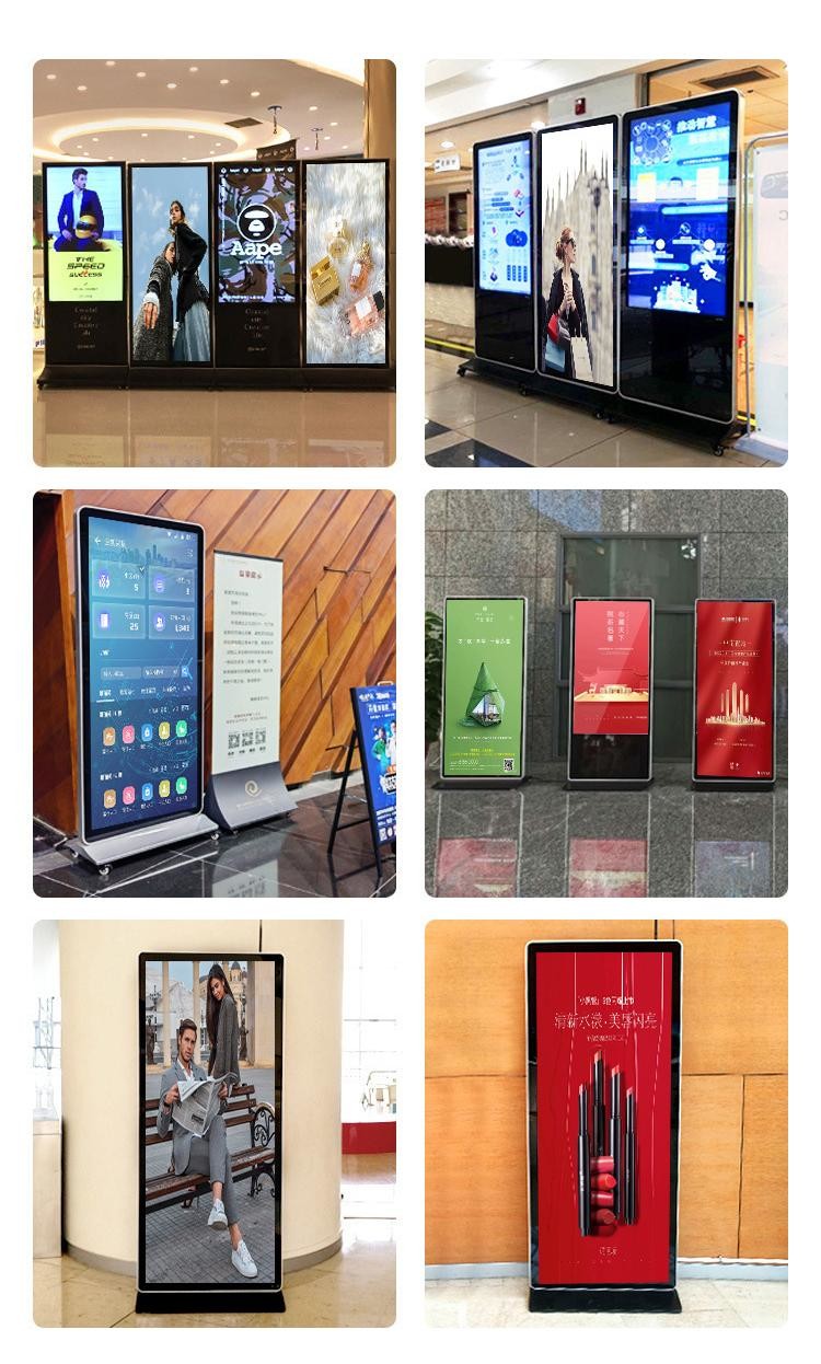 75inch 3840*1440 Resolution Android/Windows Free standing lcd monitor with 4000