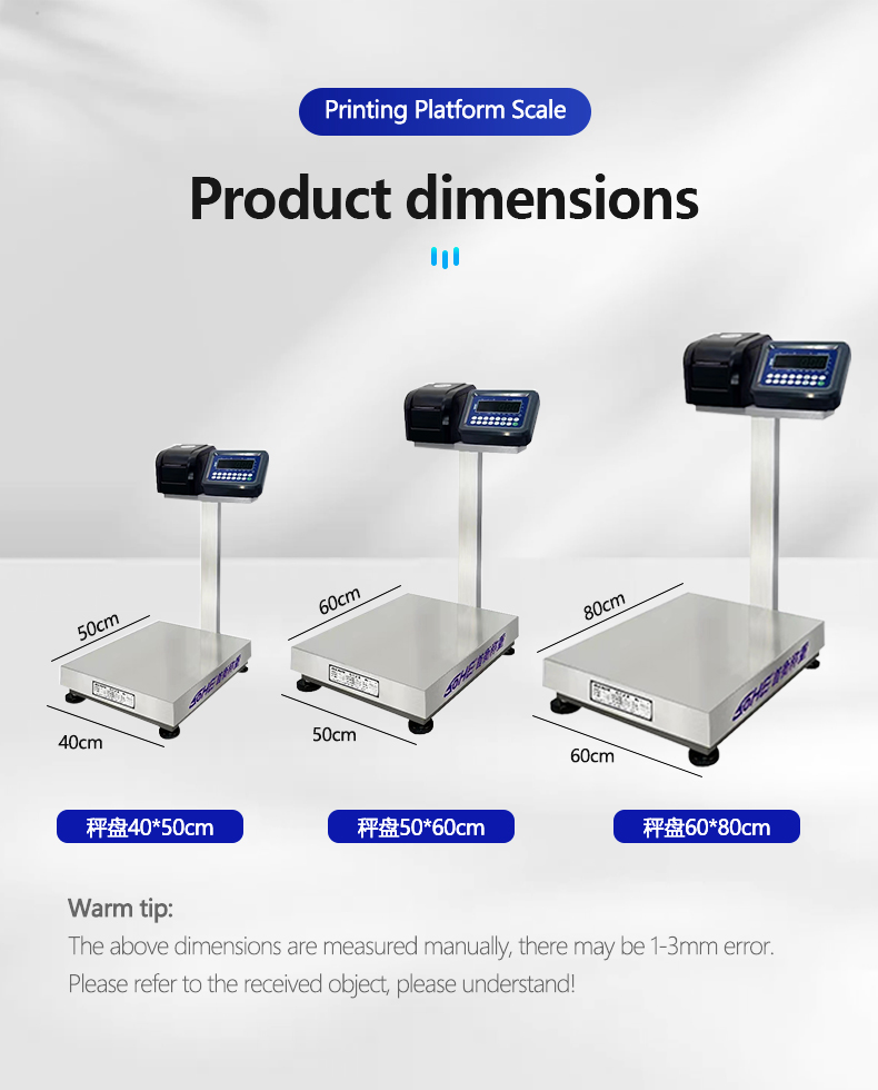 SH2100-A8P Table Scale High Accuracy and LED Display 50cm*60cm Size for Weighing/Print