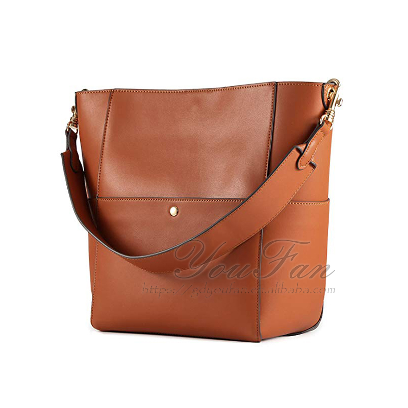 Premium Tote Shoulder Bag vegan leather bucket bag