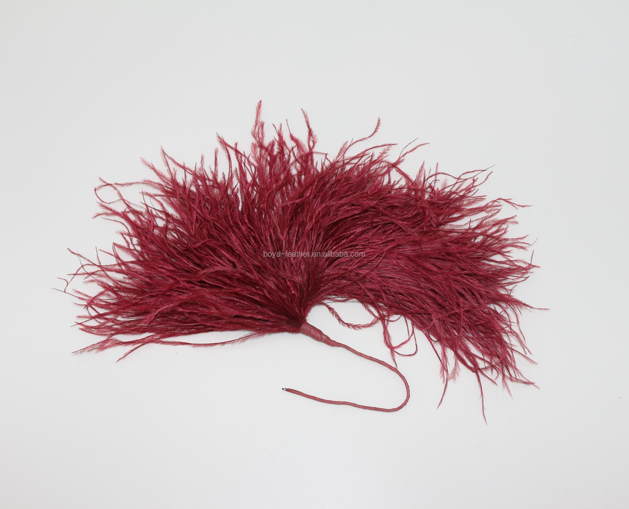 10x20cm Ostrich Feather Headdress Floral Feathers Mount With Wire Accessory