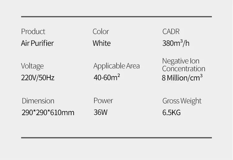 Household WIFI Air Purifiers Air Ionizer Ozone Free Room Hepa Filter Smart Touch Control Home Air Purifier Equipment