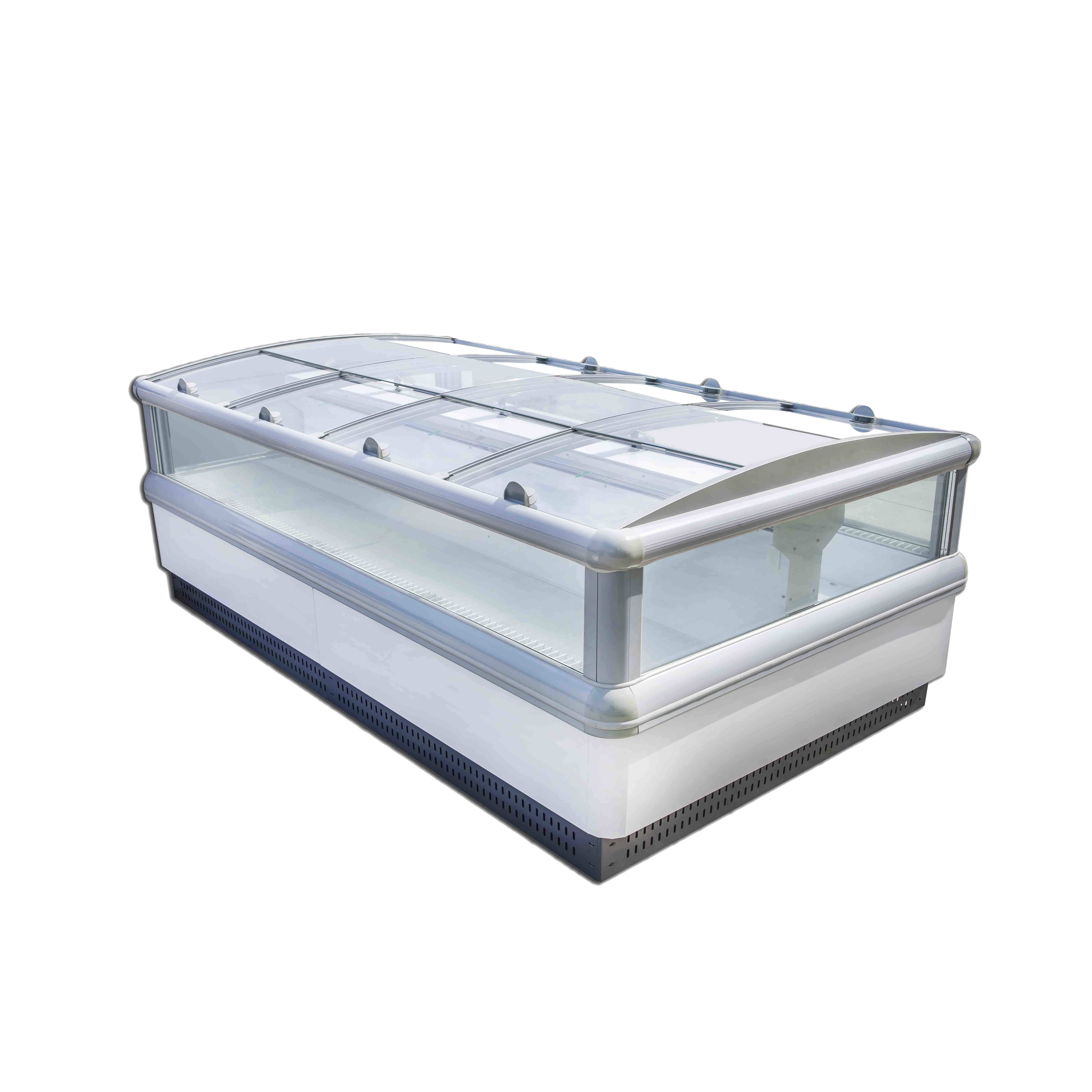 Supermarket Commercial Display Cabinet Freezer 820L With Refrigeration Unit