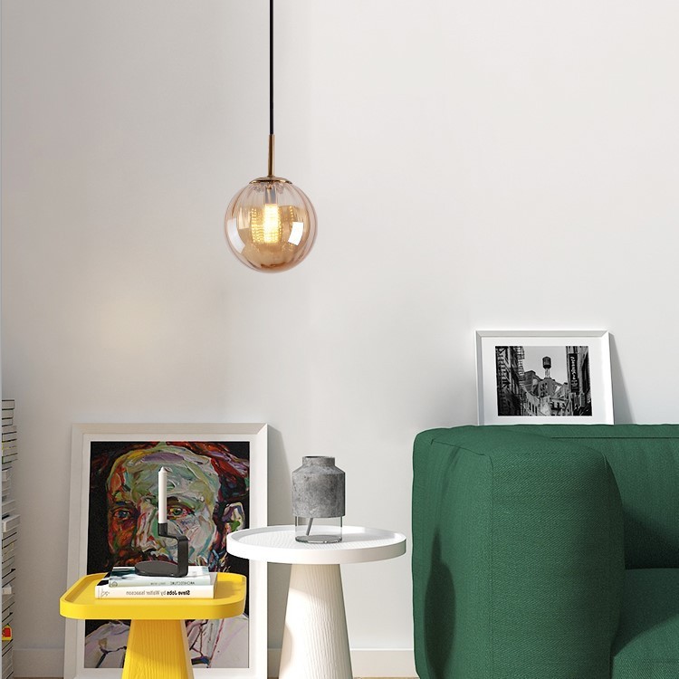 15CM Colorful Decorative Kid Room Glass Nordic Pendant Light