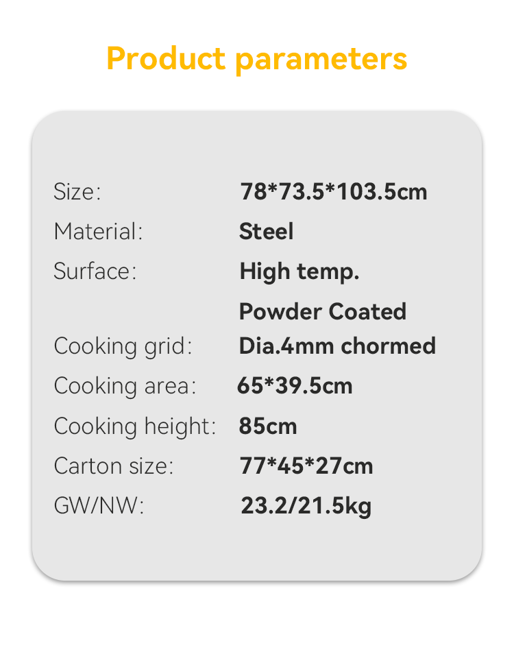 Folding Charcoal Grills Smokeless Outdoor Smoker Traiger with Chrome Plated Finish