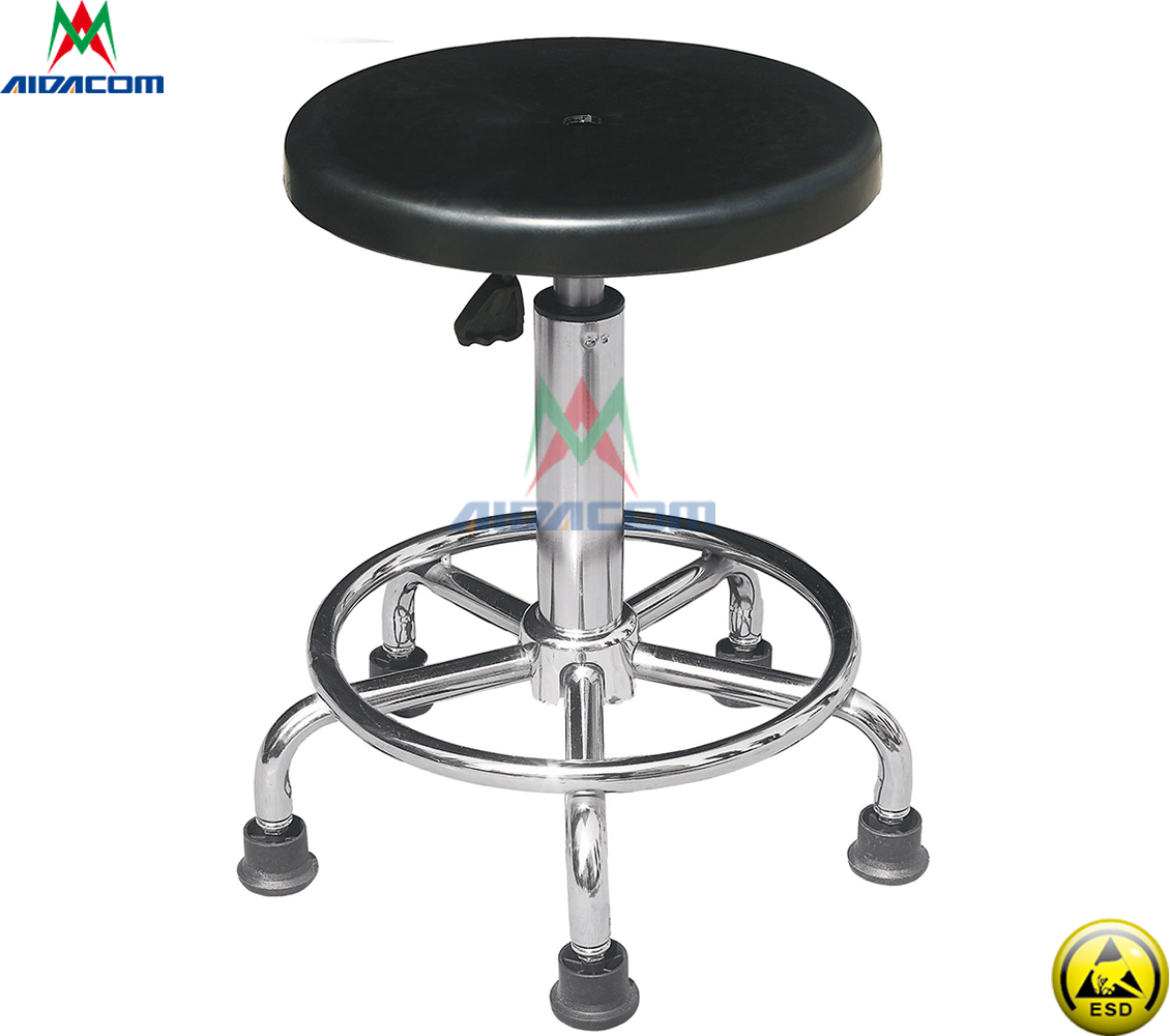 65cm Depth 100mm stroke 10e6 ESD Antistatic Stool