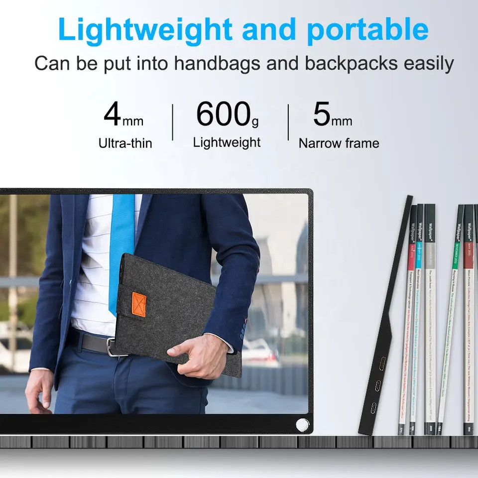 14inch 1000:1 Contrast Ratio Portable Monitor Touchscreen For Mobile Compatibility