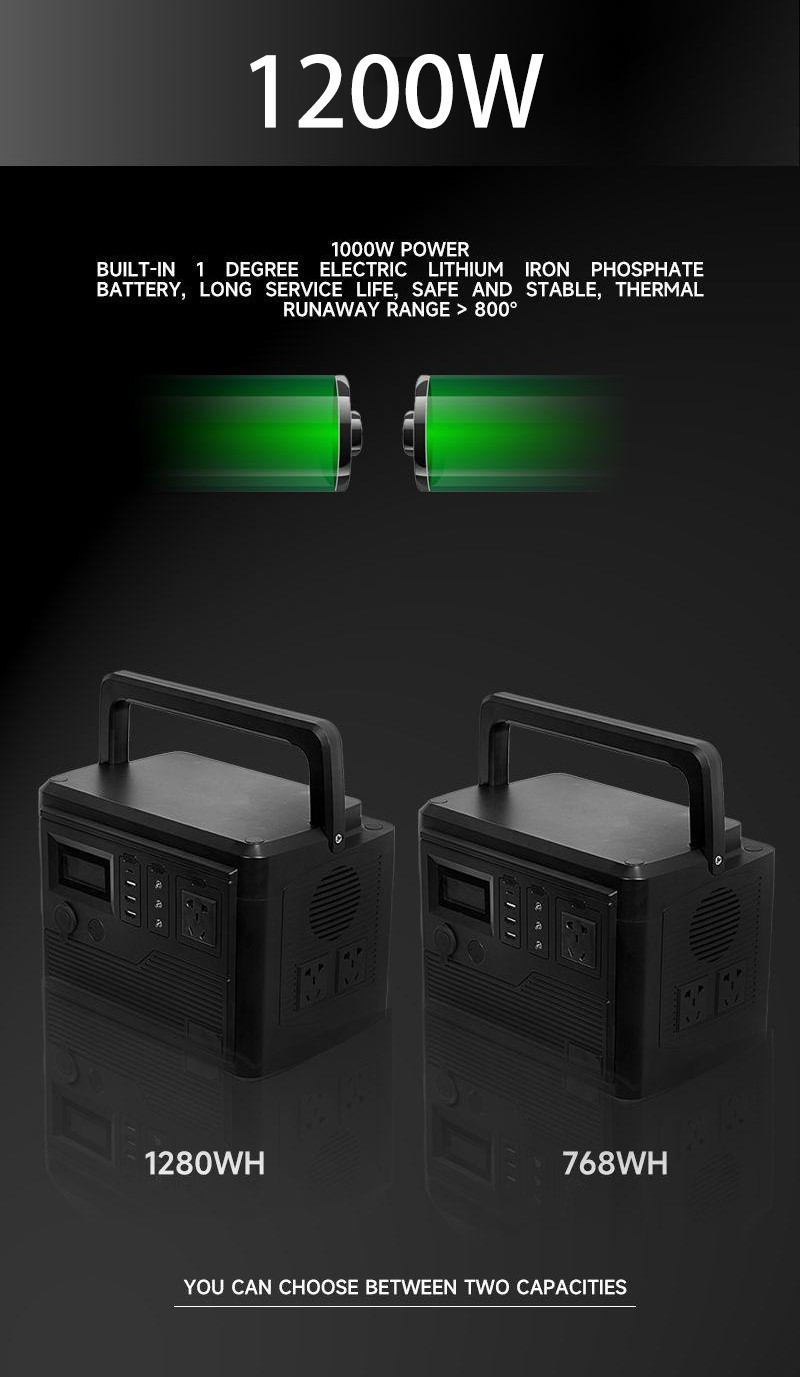 1200W Battery Portable Solar Generators Power Storage All In One Charger