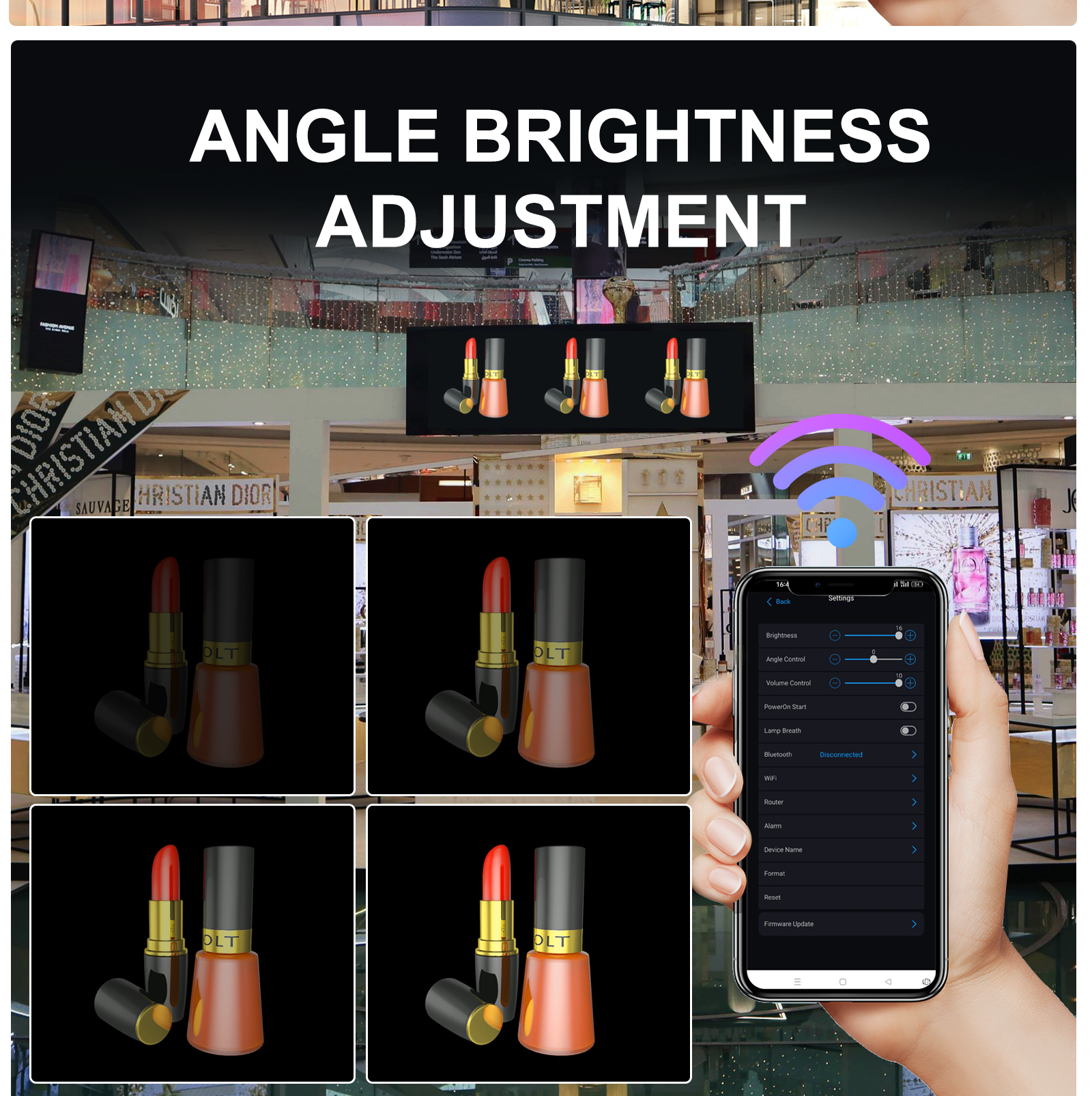 52cm 4 Blades Holographic Advertising Fan High Resolution 3D Hologram Technology by OEM