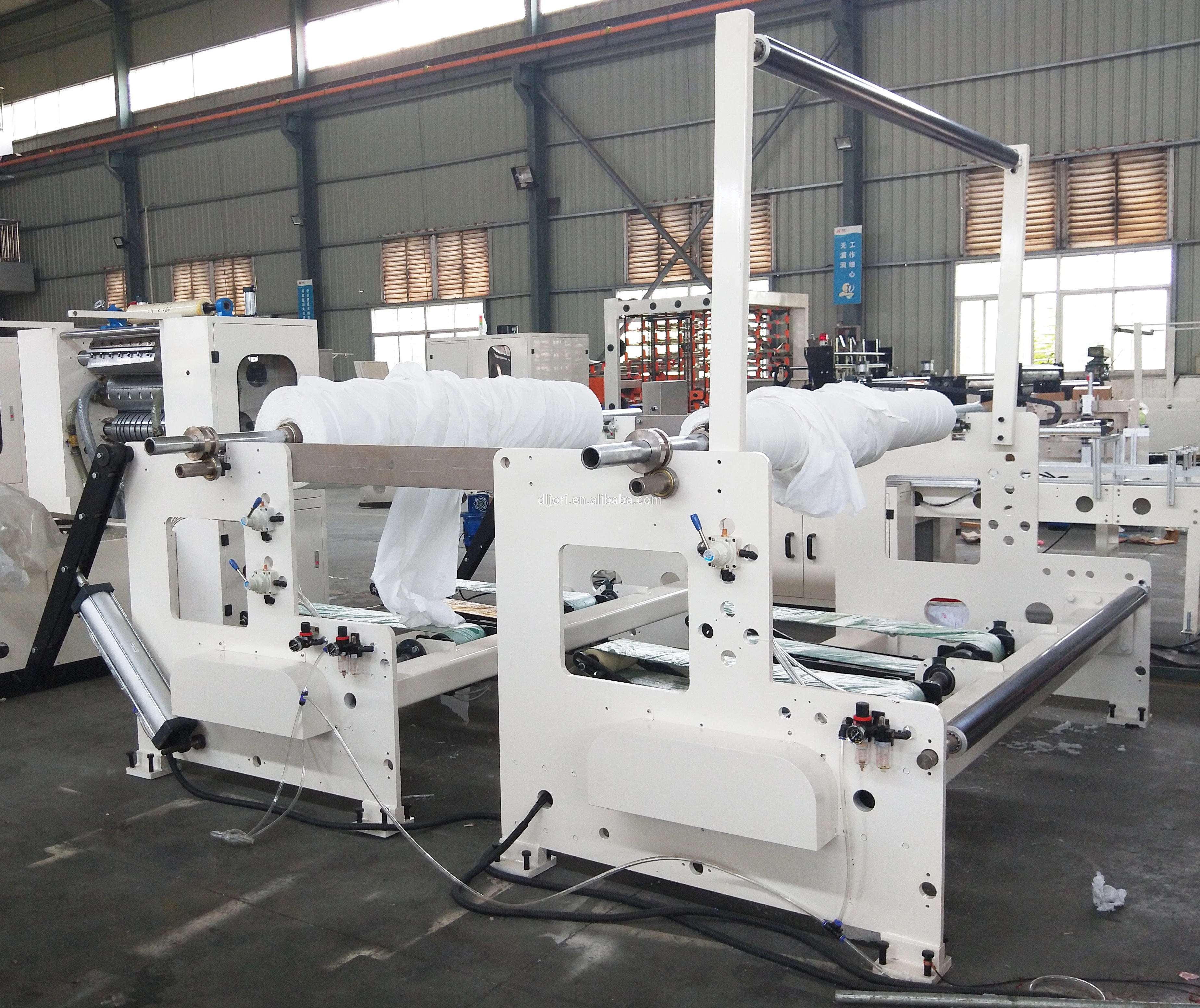 400m / Min 2 PCS Jumbo Roll Slitter Rewinder / Paper Slitter Rewinder Machine