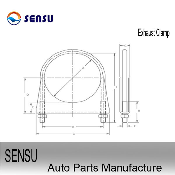 SS316 4 Inch U Bolt Exhaust Clamp Heavy Duty Muffler Clamps ID 102.4mm Antirust