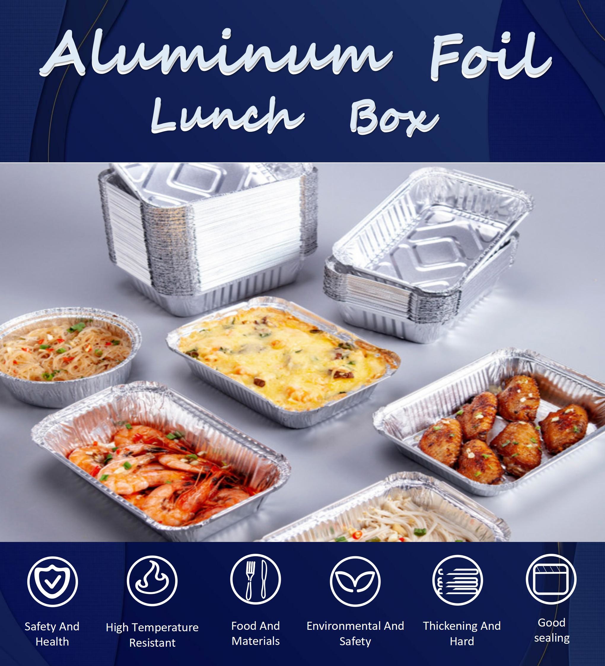 211 750ML Aluminium Foil Tiffin Box 210*140*48mm For Barbecue