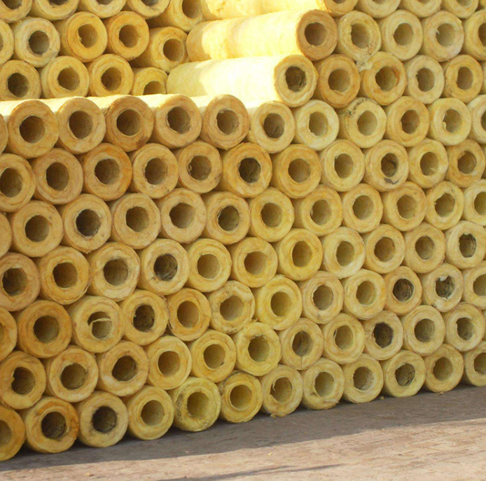 Fireproof Heat Insulation Glass Wool Tube Non Combustible 50mm