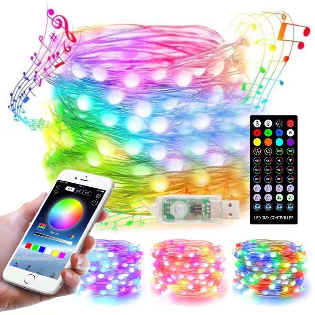 Christmas Tree Decor LED String Lights Smart Bluetooth APP Control Halloween
