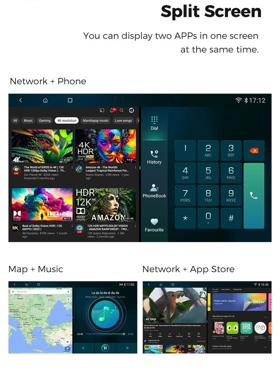 Universal 8 Core DSP Android 10.0 Carplay Navigation GPS Car DVD Player 4G LTE 6 64GB