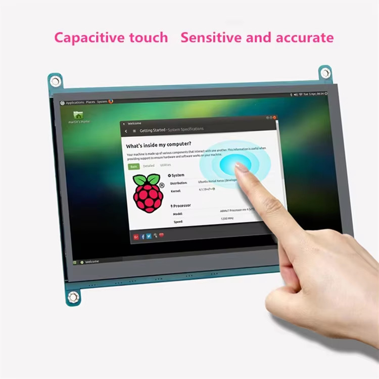 7 '' 1024x600 HDMI TFT Display 450 Cd/M2 Raspberry Pi 7 Touchscreen Display