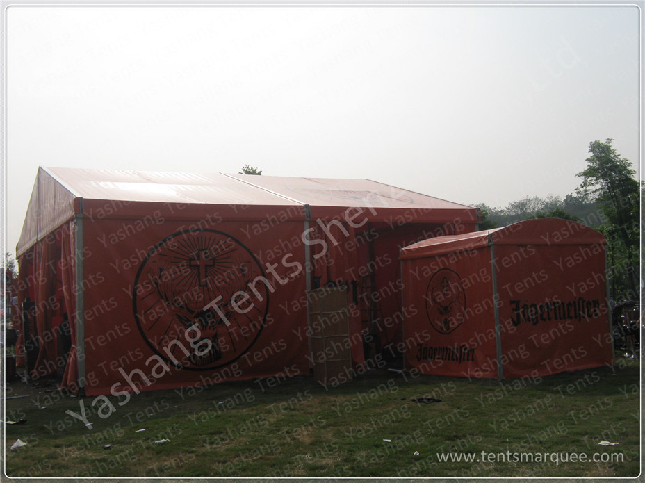 Flame Retardant Orange Fabric Covered Structures Commercial Event Tents