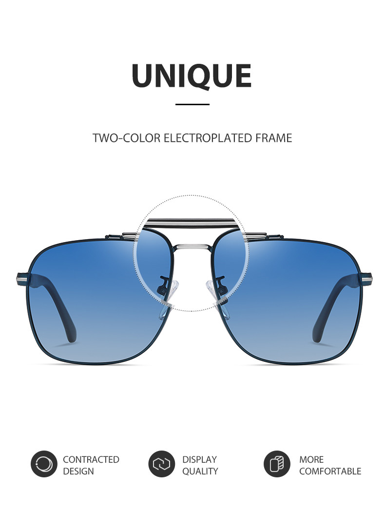 Custom Square Frame Metal Sunglasses Filters UV Polarized Lens 62mm Lens