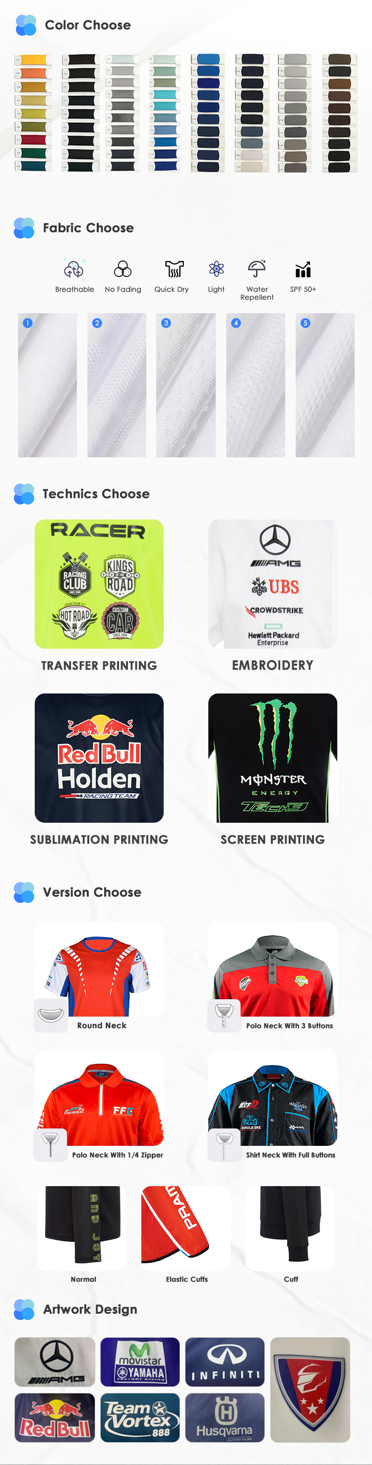 Custom Logo Polyester Motocross Shirt Ideal for Men's Motorcycle F1 Auto Racing Wear