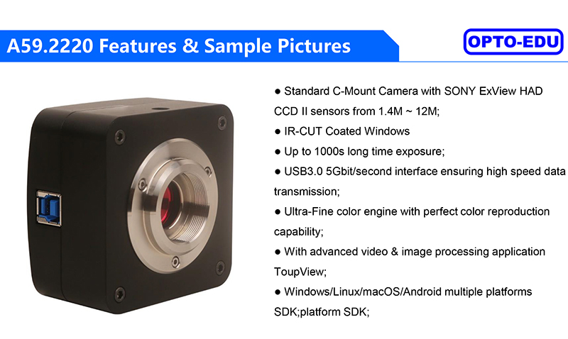 OPTO EDU A59.2220 USB3.0 CCD Digital Microscope Camera