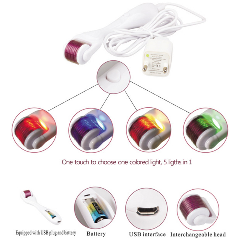 Anti aging 180 & 540 & 600 needles LED derma roller with Medical CE