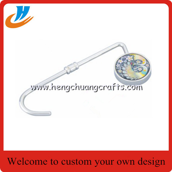 Custom epoxy bag hanger hook,bag holder with print your own logo